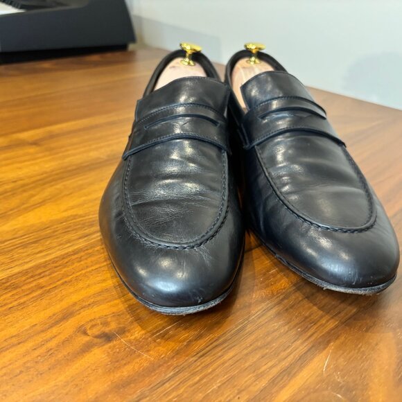 Luca Del Forte Black Leather Penny Loafers – EU 45 - Picture 1 of 8